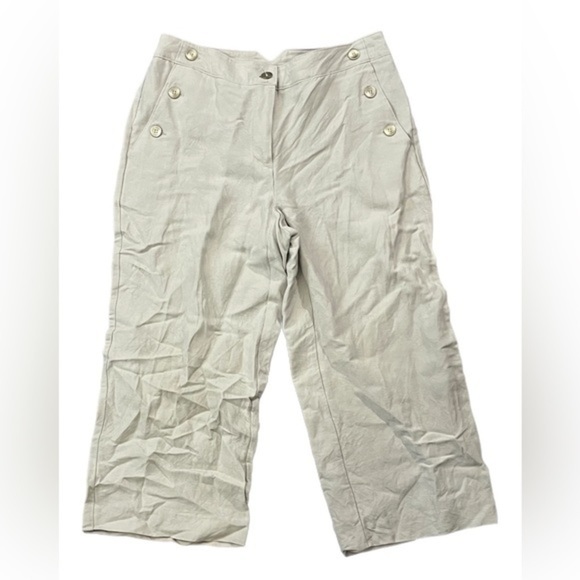 Emma & James Khaki Colored Linen‎ Blend Cropped Pants Size 8 - Picture 7 of 7